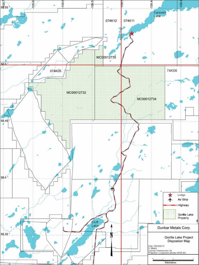 Gorilla Lake Uranium Project — Property Disposition Map, Saskatchewan